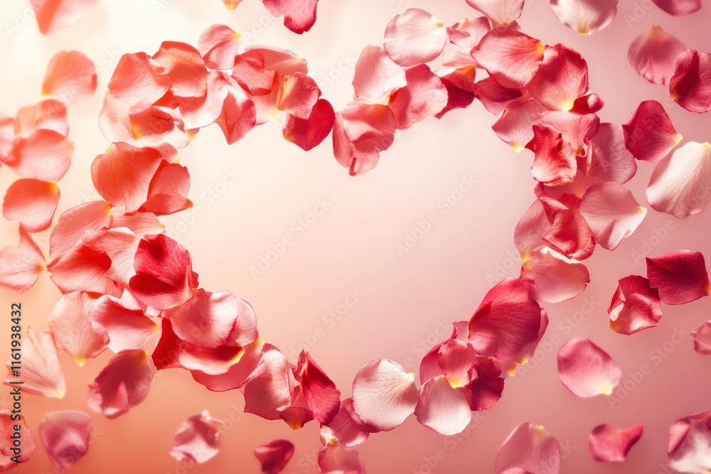 Romantic Heart Shaped Frame Made of Elegant Rose Petals for Valentine's Day Celebrations and Expressions of Love and Affection Romantic Heart Shaped Frame Made of Elegant Rose Petals for Valentine's Day Celebrations and Expressions of Love and Affection