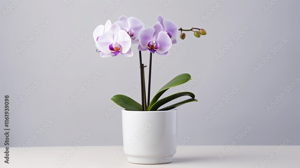 Captivating Miniature Orchid Blooming in Pristine White Ceramic Pot A delicate and elegant floral arrangement showcasing the beauty of a flowering orchid in a simple clean setting Captivating Miniature Orchid Blooming in Pristine White Ceramic Pot A delicate and elegant floral arrangement showcasing the beauty of a flowering orchid in a simple clean setting