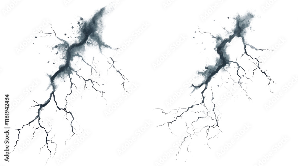 Fototapeta premium Cloud and Lightning Transparent Background