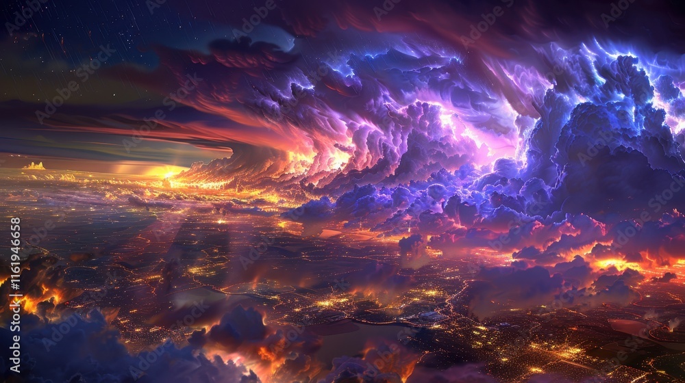 The abstract nature of lightning is captivating. Dark clouds and rain complete the dramatic picture. The abstract nature of lightning is captivating. Dark clouds and rain complete the dramatic picture.