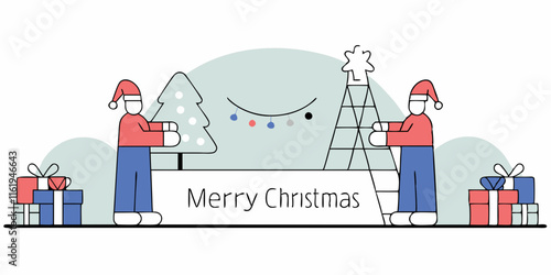 Merry Christmas greetings card vector