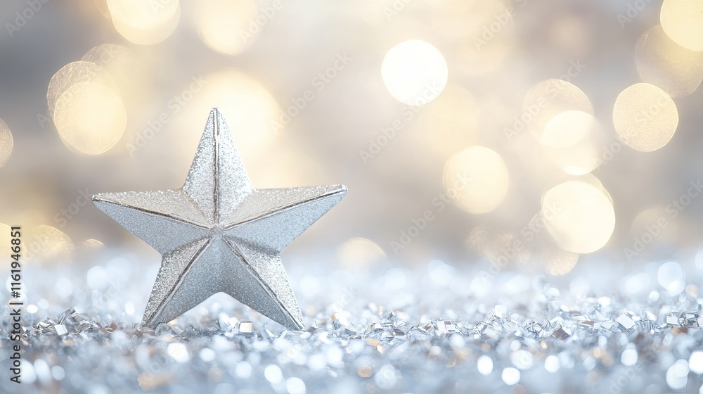 Abstract white and silver glittering background with star light effect for christmas and new year festive design Abstract white and silver glittering background with star light effect for christmas and new year festive design