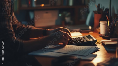A person doing calculation for financial planing