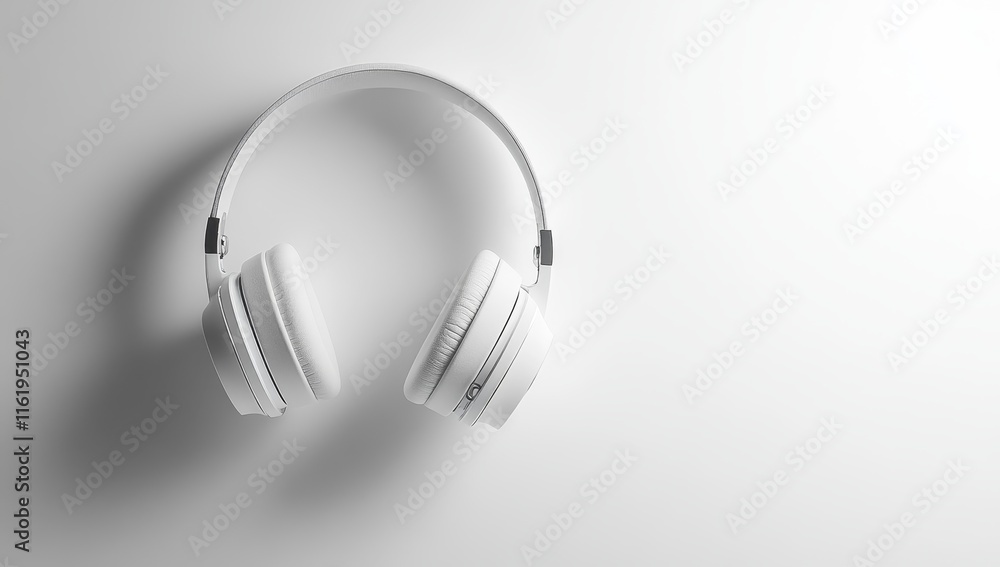 White headphones on white background. (5) White headphones on white background. (5)