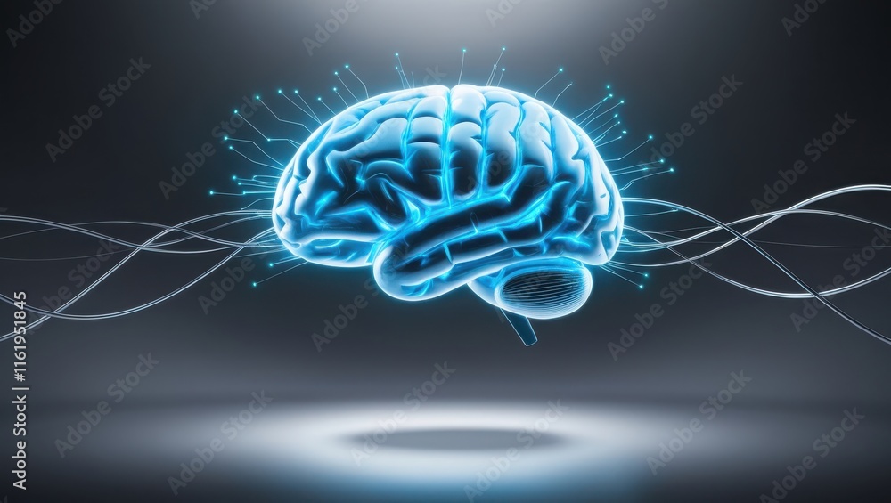 Illuminated Human Brain Neural Network Connections Illuminated Human Brain Neural Network Connections