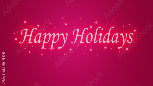 Schilderij op canvas Happy holydays text isolated on pink glitters bokeh background