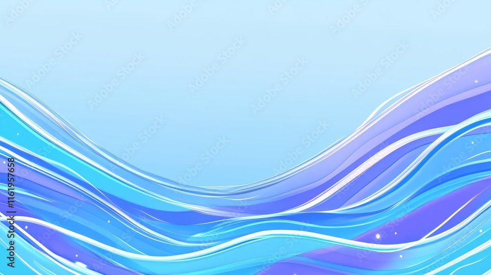 Fototapeta premium Abstract Blue Wave Design Background Illustration