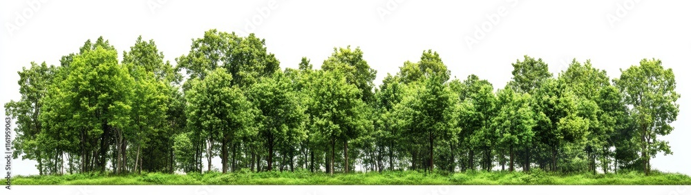 Lush green trees isolated on white background. Lush green trees isolated on white background.