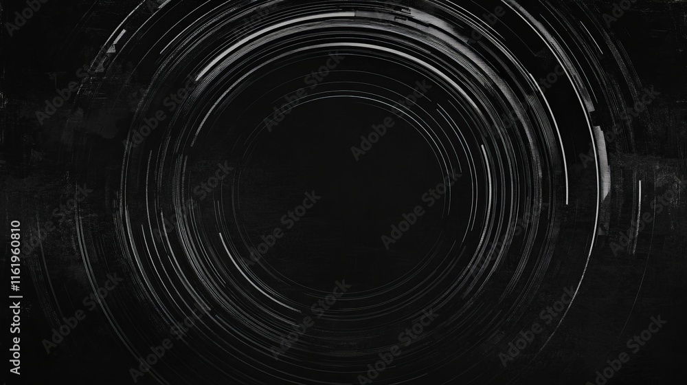 Abstract Circular Design, Dark Grey Background Abstract Circular Design, Dark Grey Background