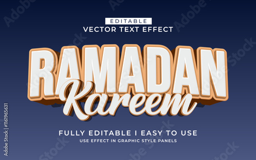 3d editable ramadan text effect typography style template