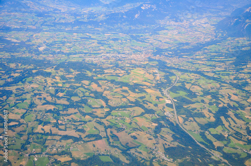 スイスジュネーブ近郊の美しい空撮風景 photo