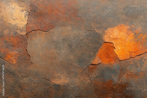 Grunge Rusty Metal and Corten Steel Stone Texture Background for Banner Design in Orange and Brown Colors photo