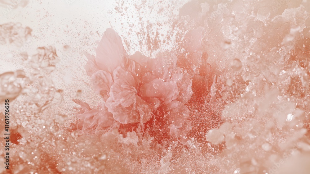 Fototapeta premium Abstract Floral Explosion in Water, Pink Hues