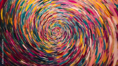 A whirlwind of colors spiraling into each other creating a chaotic pattern of energy and motion