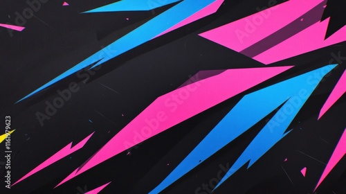 Wallpaper Mural Abstract Geometric Art Pink, Blue, and Black Design Torontodigital.ca