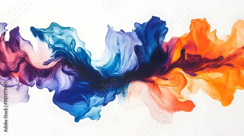 A series of bold colors blending and swirling together in a wild and unpredictable pattern