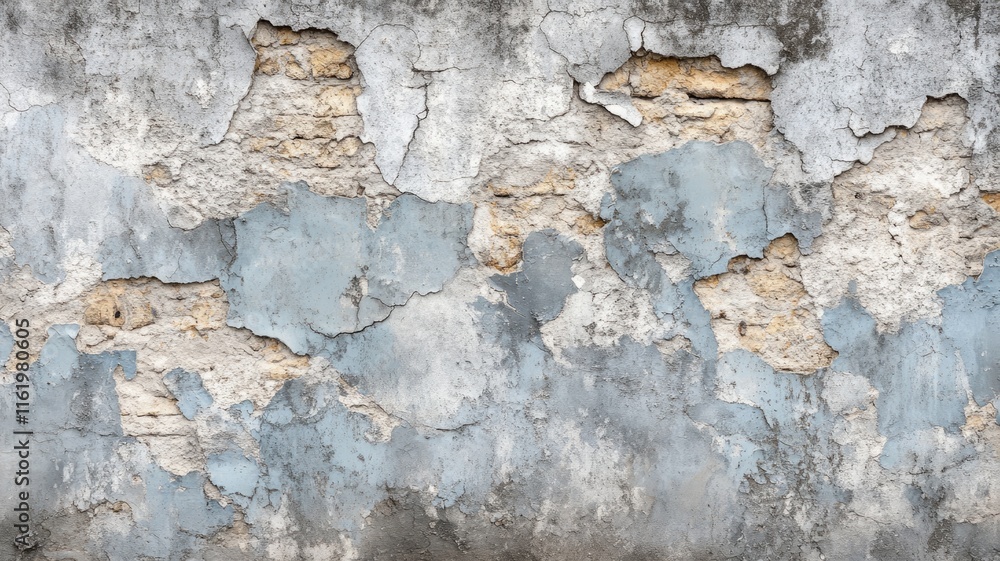Obraz premium Weathered Wall Texture Showing Flaking Paint and Brick
