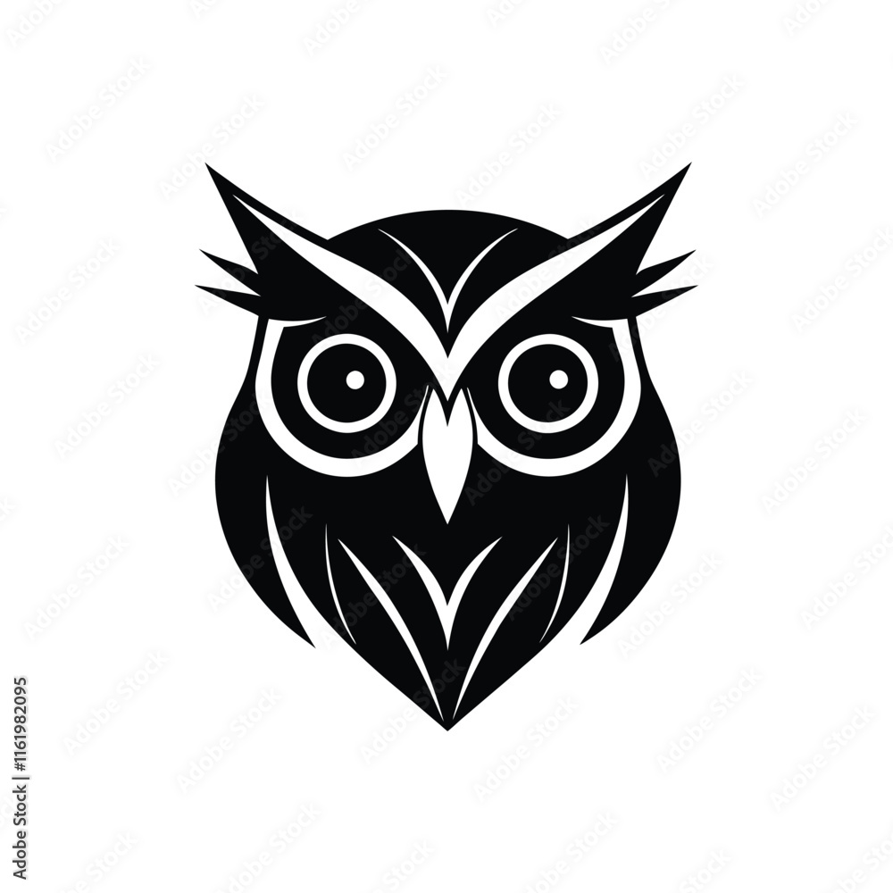 minimalist owl head logo with large expressive eye.eps minimalist owl head logo with large expressive eye.eps