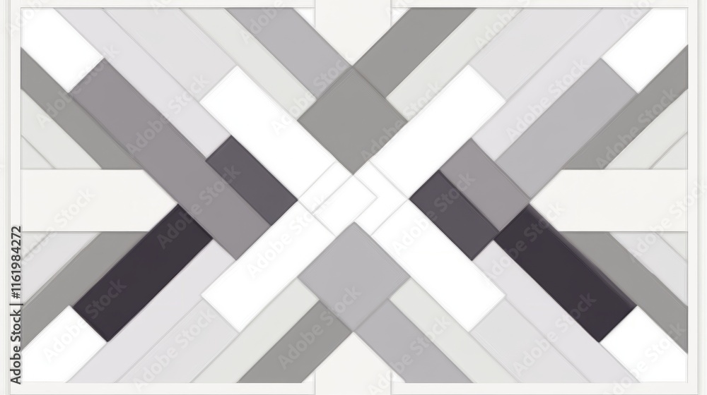 Fototapeta premium Abstract Geometric Pattern in Grayscale Tones