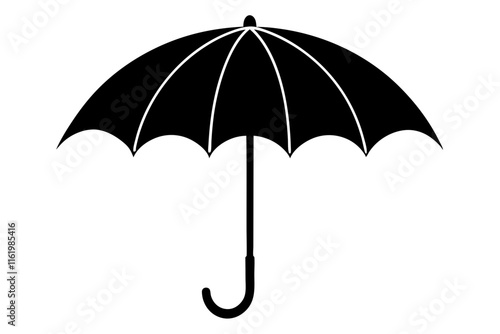 black umbrella isolated on white