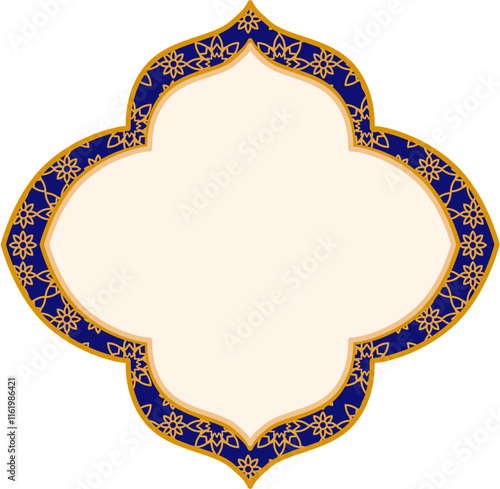 Islamic Shape Frame, Islamic Frame with Pattern, Decorative Islamic Frame