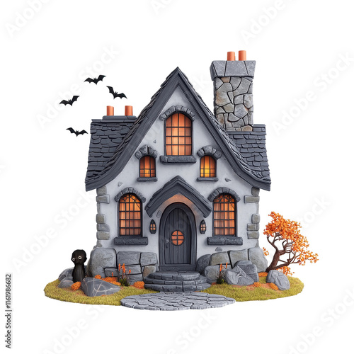 Spooky Gothic House with Pointed Roofs photo