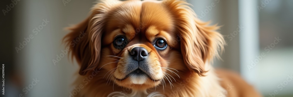 A Captivating Close-Up Portrait of a Brown Tibetan Terrier with Gentle Eyes and Soft Fur Displaying its sweet temperament and charming features A Captivating Close-Up Portrait of a Brown Tibetan Terrier with Gentle Eyes and Soft Fur Displaying its sweet temperament and charming features