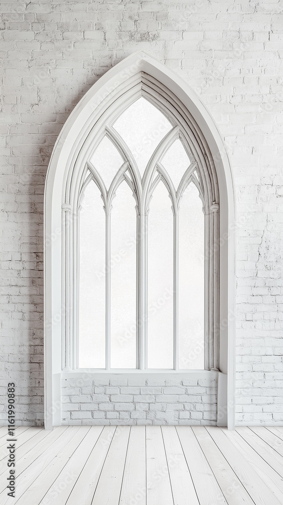 Fototapeta premium Vintage white rustic arch design with textured wall, ideal for weddings, events, or interior design projects