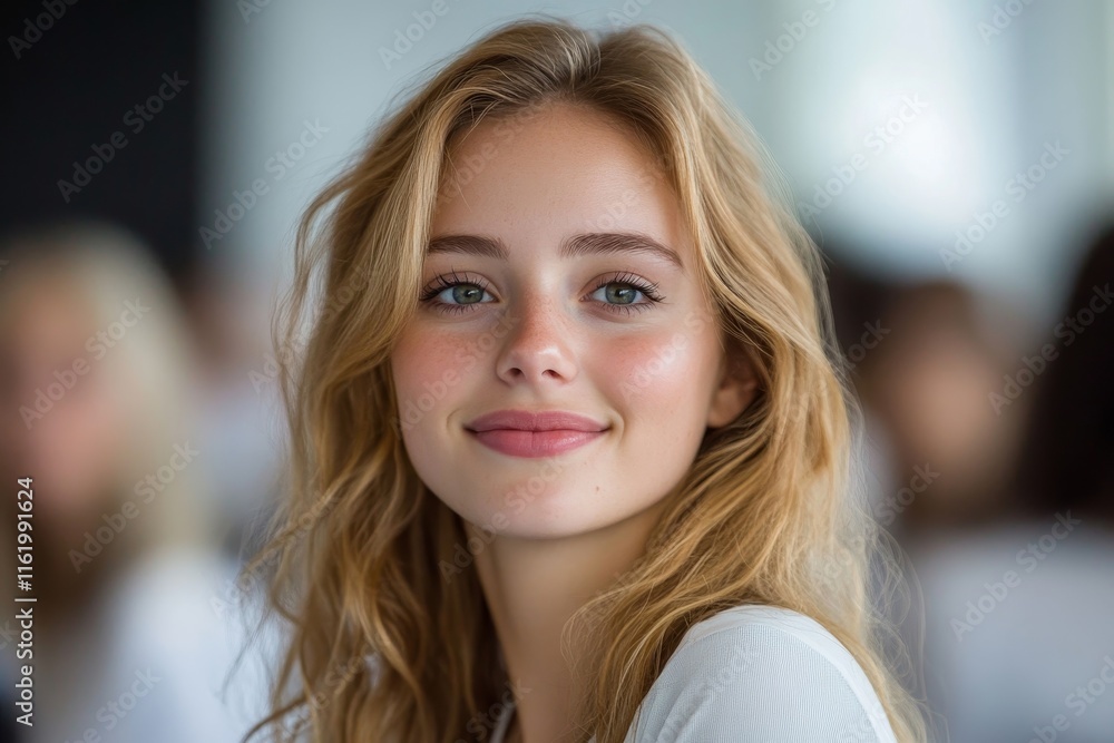 Attractive young businesswoman in a business seminar, Generative AI Attractive young businesswoman in a business seminar, Generative AI
