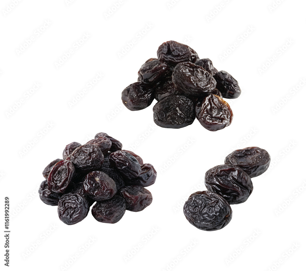 Pile of Dried Plums (Prunes).  PNG file for mock-up.