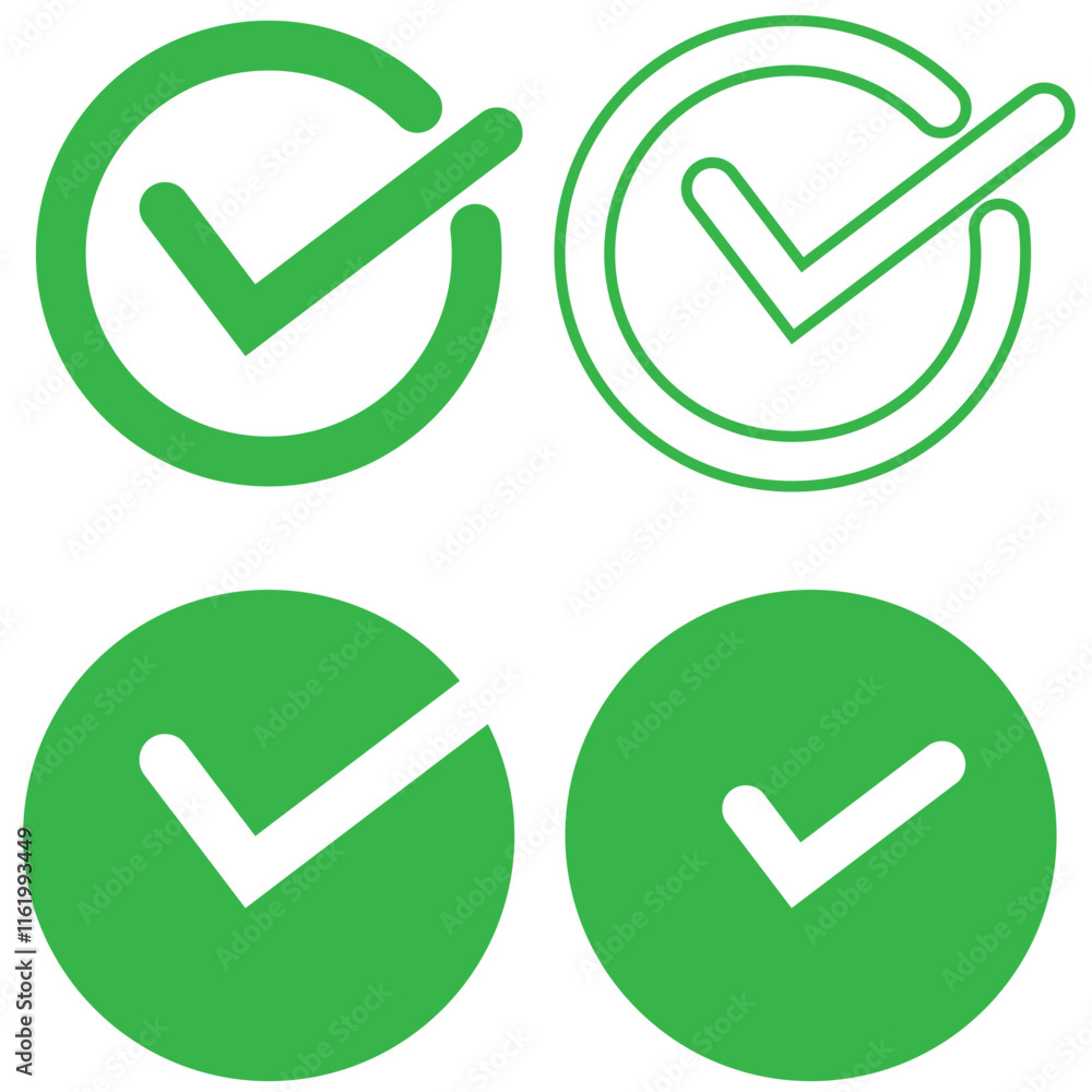 Green tick and Red Cross checkmarks. Tick icon set. Stylish check mark icon set in green and red color, editable stroke, vector illustration Green tick and Red Cross checkmarks. Tick icon set. Stylish check mark icon set in green and red color, editable stroke, vector illustration