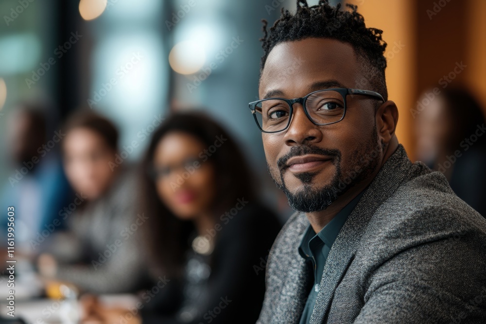 African American businessman leading a corporate meeting, Generative AI African American businessman leading a corporate meeting, Generative AI