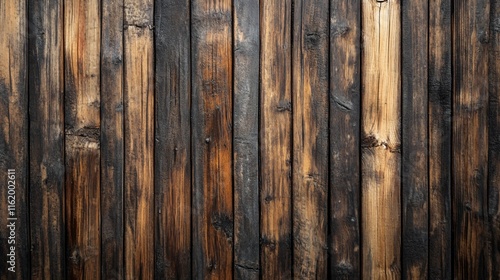 Wooden background with a burnt look. The wood appears to be charred and has a dark, smoky appearance