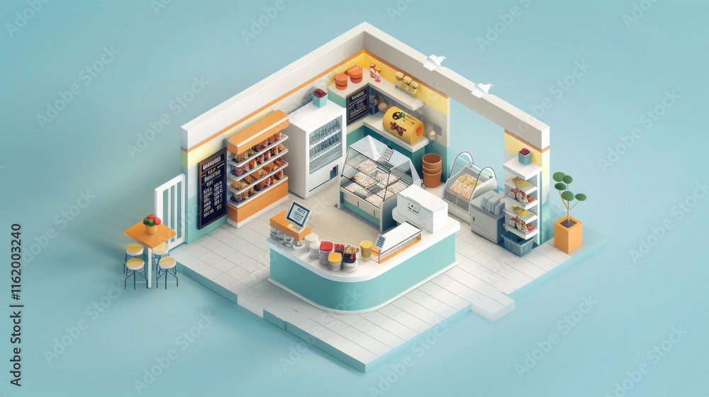 Naklejka premium Customizable isometric banner layout, suitable for versatile marketing needs