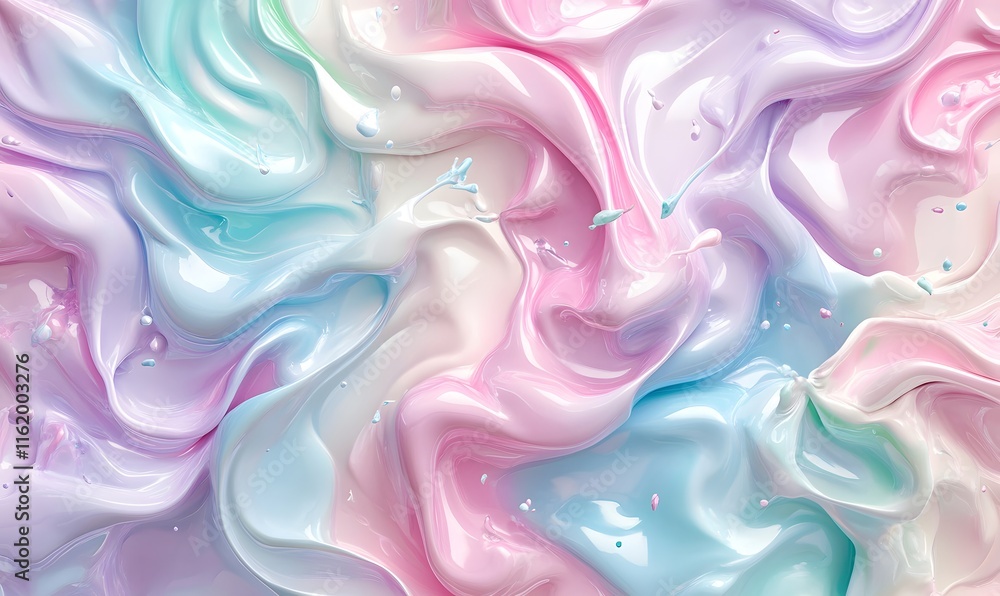 Obraz premium Swirling pastel liquid, abstract background.
