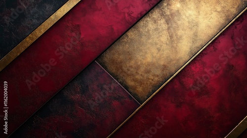Deep Burgundy Background with Platinum and Gold Geometric Patterns