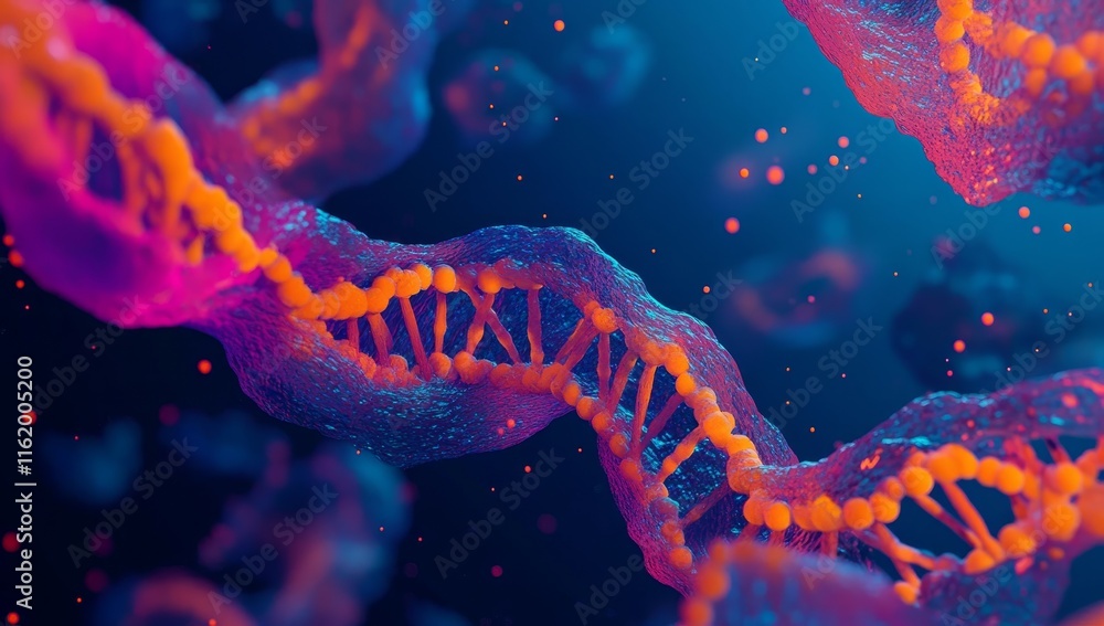 Abstract DNA double helix structure in vibrant colors. Abstract DNA double helix structure in vibrant colors.