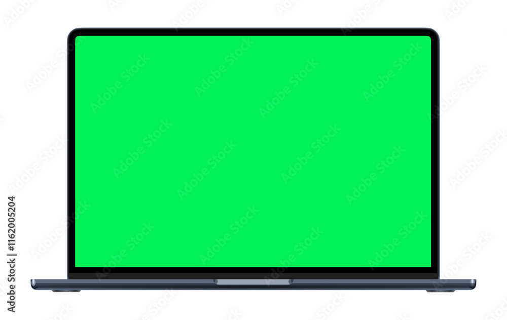 Modern vector laptop mockup front view and high quality mockup isolated on white background, PNG transparent Modern vector laptop mockup front view and high quality mockup isolated on white background, PNG transparent