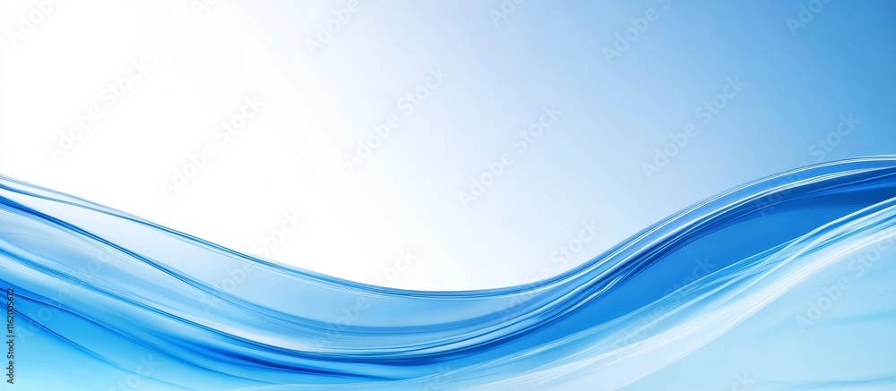 Abstract blue wave design, flowing lines on white background. Abstract blue wave design, flowing lines on white background.