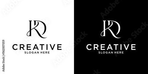 Initial KD or DK letter logo design vector