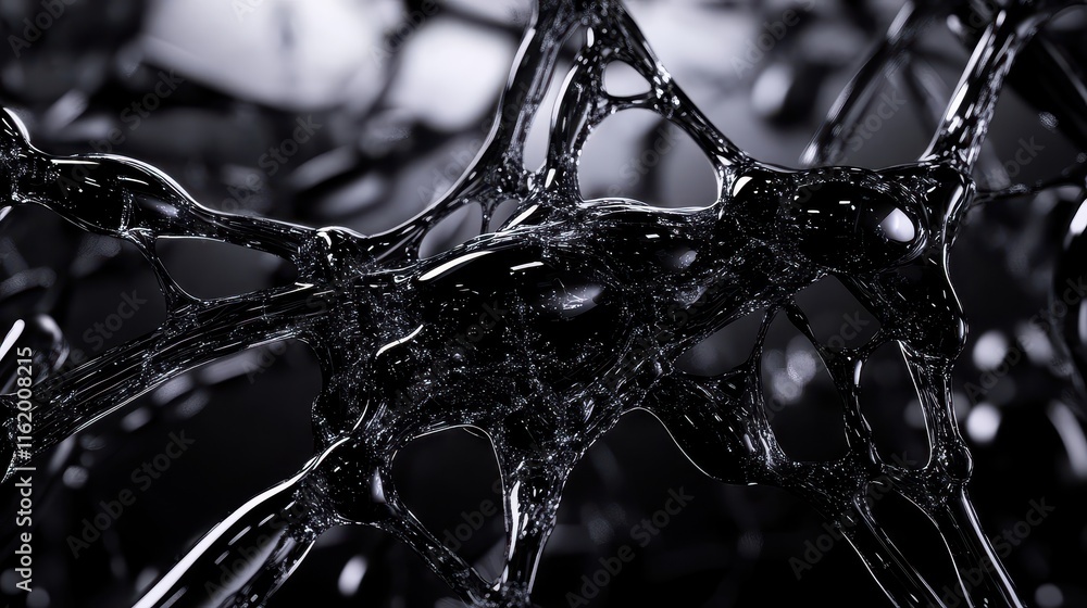 Abstract Black Liquid Forms Complex Structure Abstract Black Liquid Forms Complex Structure