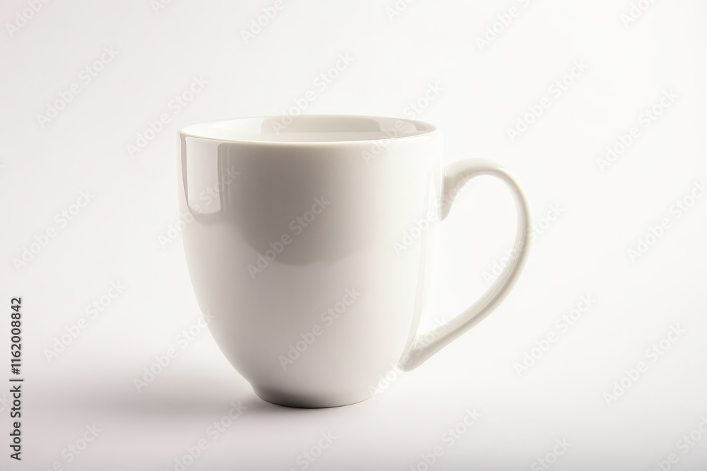 Fototapeta premium White ceramic mug on white background.