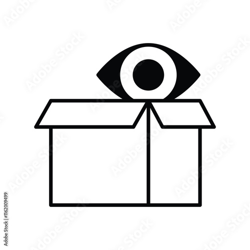 Product Vision glyph icon with white background vector stock illustration