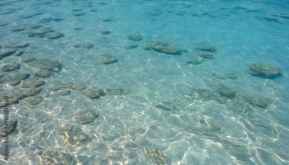 Clear ocean water with sandy seabed details Clear ocean water with sandy seabed details