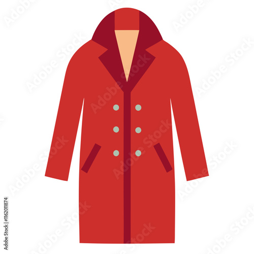 Red Double-Breasted Long Coat Icon
