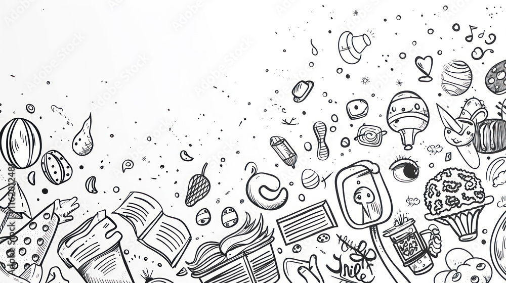 Obraz premium Elegant doodle banner concept, minimalistic style, perfect for professional campaigns