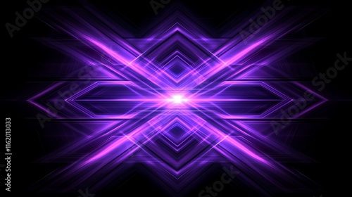 Abstract Purple Geometric Light Burst Design