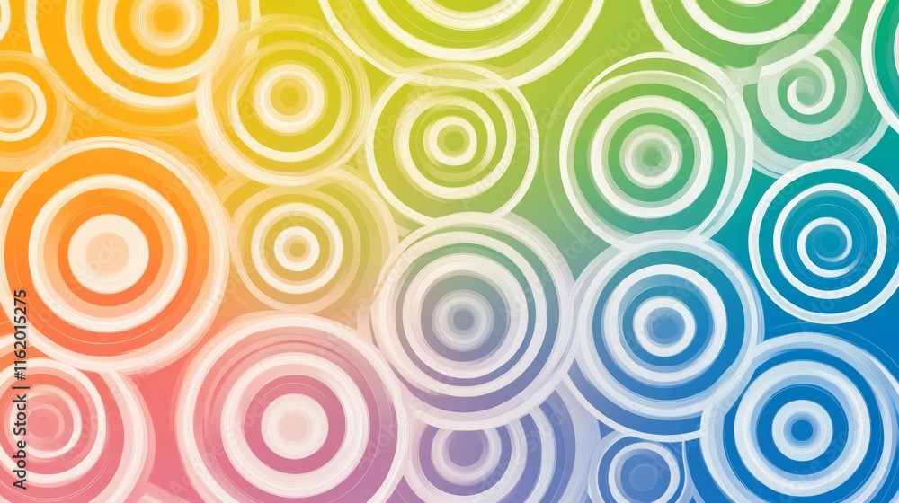 Abstract Rainbow Concentric Circles Pattern Design Abstract Rainbow Concentric Circles Pattern Design