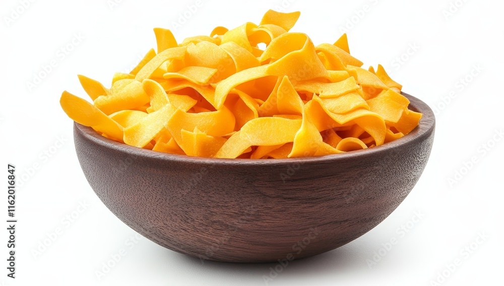 Bowl of uncooked, yellow pasta. Bowl of uncooked, yellow pasta.