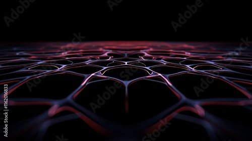 Abstract Red and Blue Network Mesh Structure